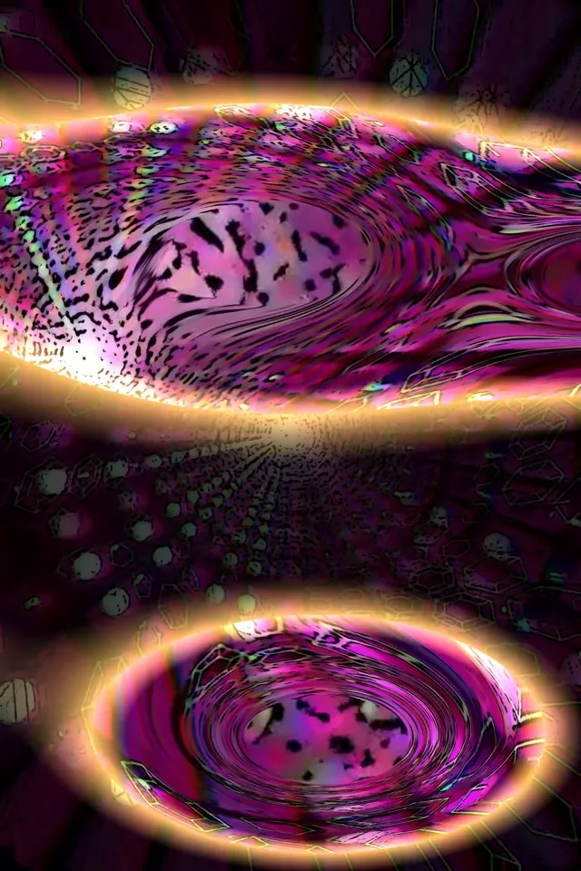 2:3 Portrait 60fps Neon Tunnel Screensaver Pulsating Purple Spiral Vortex Motion Background