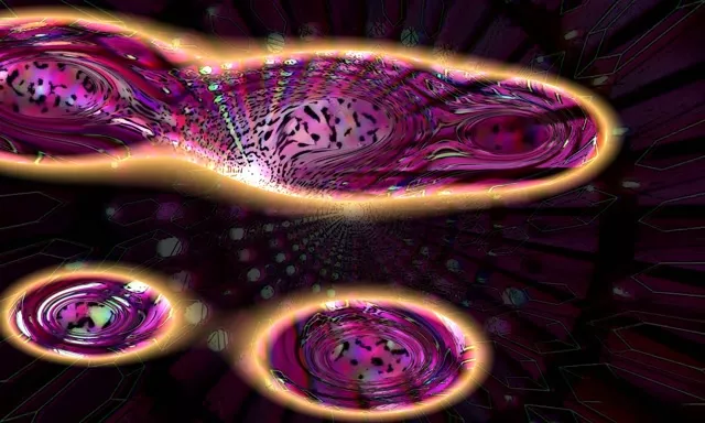 5:3 Wide 60fps Neon Tunnel Screensaver Luminous Magenta Diamond Vortex Loopable Video