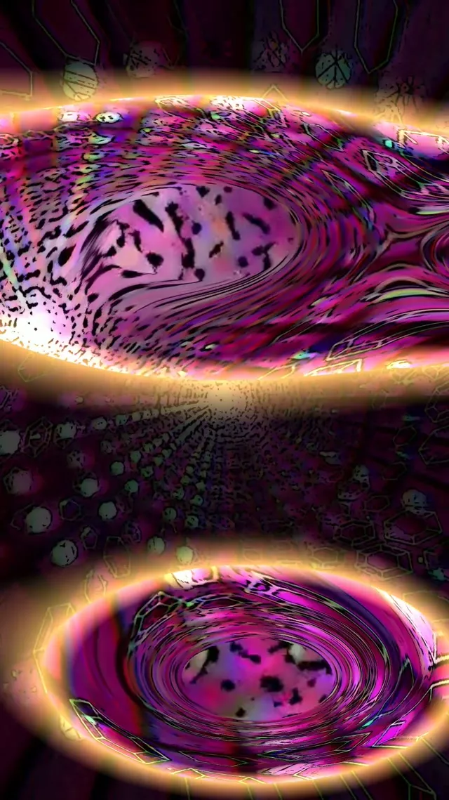9:16 Reels 60fps Neon Tunnel Screensaver Pulsating Magenta Vortex VJ Animation