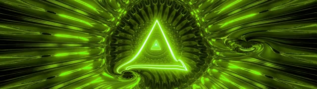 Green Neon Triangle Tunnel VJ Loop 32:9 Ultrawide 60fps Screensaver