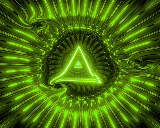 Green Neon Tunnel Triangle VJ Loop 5:4 Industrial 60fps Screensaver