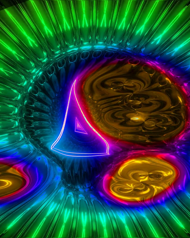Neon Tunnel VJ Loop 4:5 Instagram 60fps Screensaver Glowing Geometric Shapes