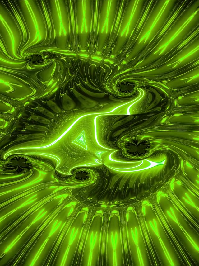 Neon Tunnel VJ Loop 3:4 iPad Portrait 60fps Screensaver Green Glowing Spiral