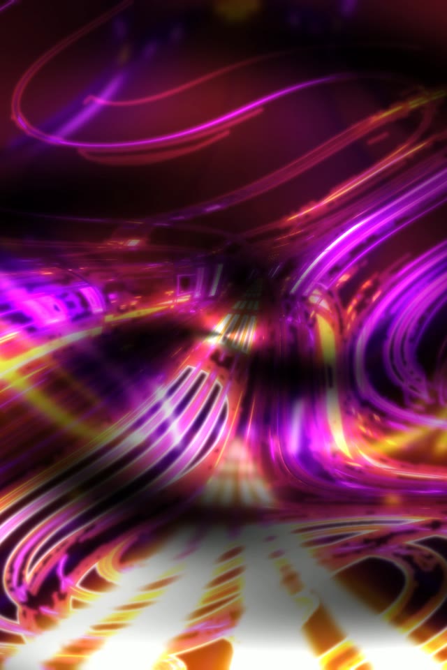 Neon Tunnel VJ Loop 9:16 60fps Screensaver Magenta Purple Light Waves Motion