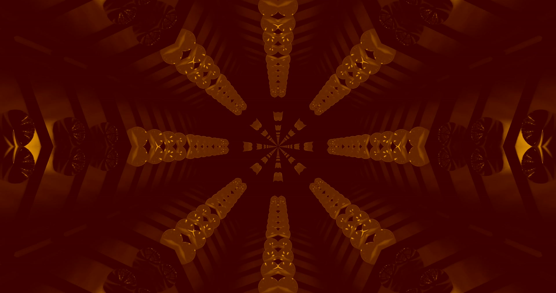 Madilim na Gintong Neon Tunnel Fractal 4K UHD 60fps screensaver VJ loop