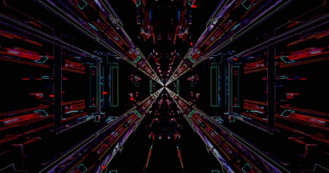 Neon Geometric Tunnel VJLoops - Abstract Cyberpunk Paggalaw Background