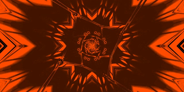Red Star Kaleidoscope Neon Tunnel Vj Loop 2:1 Univisium 60fps Screensaver