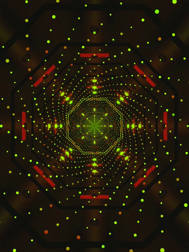 Neon Tunnel Screensaver 60fps 3:4 iPad Portrait Berdeng Dots VJ Loop