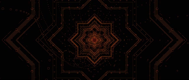 Neon Tunnel Copper Star Mandala VJ Loop 21:9 Ultrawide 60fps Screensaver