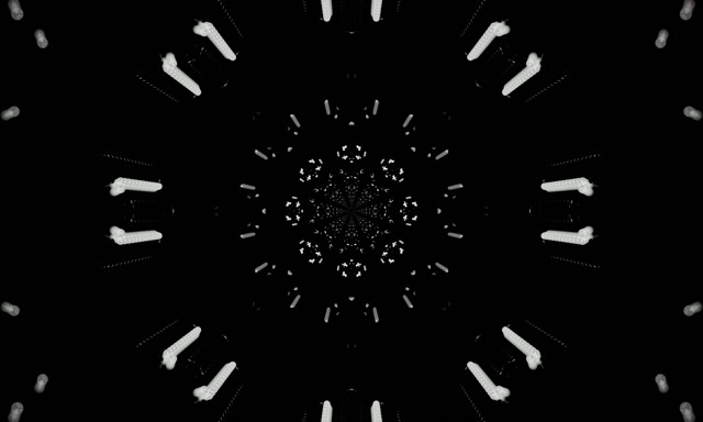 Neon Tunnel Fractal Snowflake Burst VJ Loop 5:3 Wide 60fps Screensaver