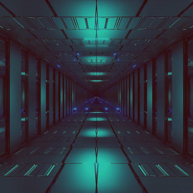 VJLoops Neon Tunnel Asul Berde na Grid 1:1 Square 60fps Screensaver