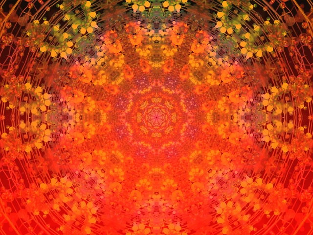 VJ Loop Neon Tunnel Nagniningas na Pula-Dalandan Kaleidoscope 4:3 Classic 60fps Screensaver