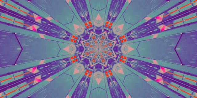 Neon Tunnel Kaleidoscope Star Burst VJ Loop 2:1 Univisium 60fps Screensaver