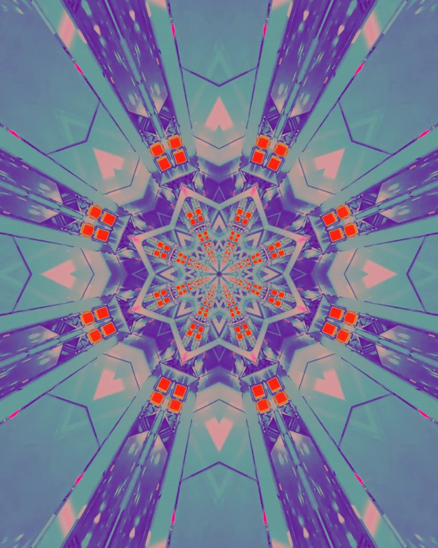 Neon Tunnel Kaleidoscope Star Burst 4:5 Instagram 60fps Screensaver Vj Loop