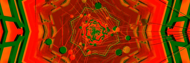 Neon Tunnel Kaleidoscope Vortex 3:1 Triple Wide 60fps Screensaver Loop