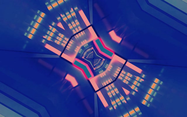 Neon Tunnel Spiraling Hexagon Vortex 16:10 Macbook 60fps VJ Loop Screensaver