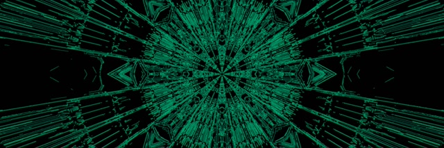 Neon Tunnel Berdeng Kaleidoscope Burst VJ Loop 3:1 Triple Wide 60fps Screensaver