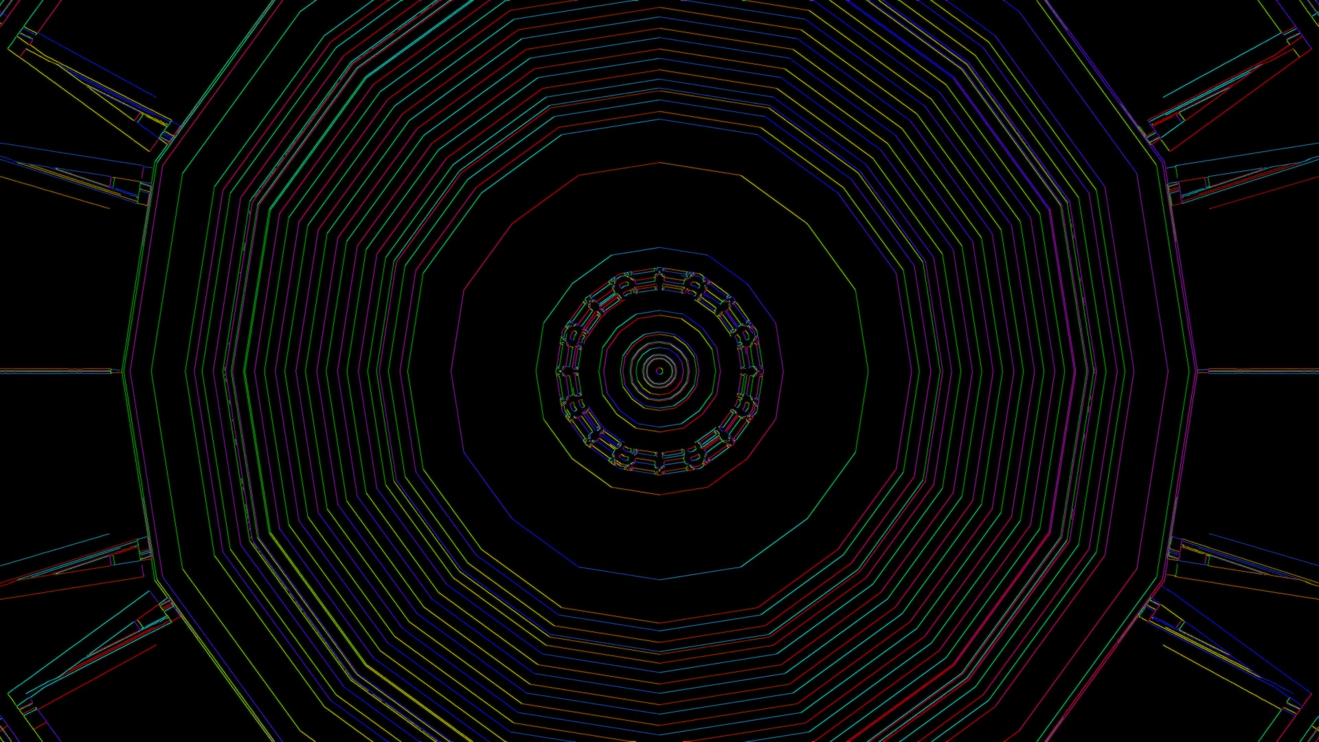 Neon Tunnel Screensaver 4K UHD 60fps Makulay na Octagon Vj Loop