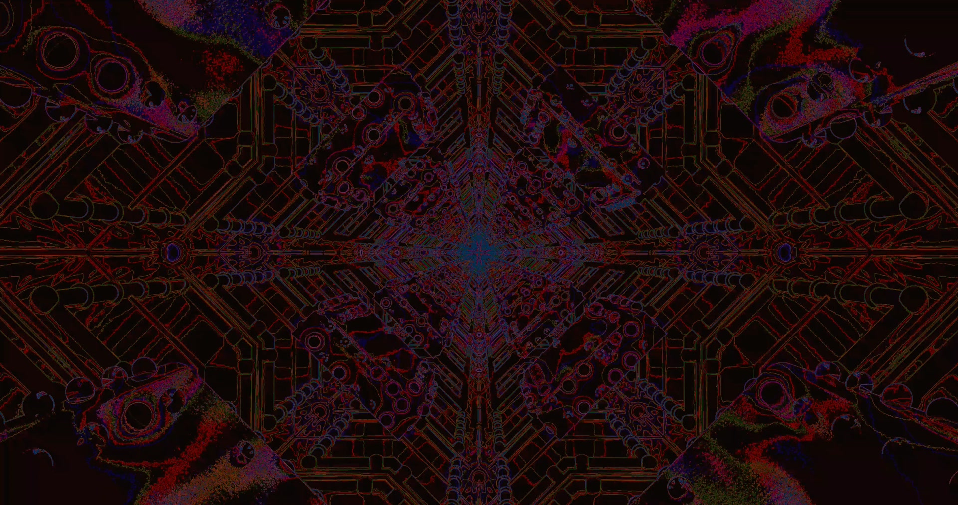 Neon Tunnel Madilim na Pulang Cyber Screensaver 4k UHD 60fps VJ Loop