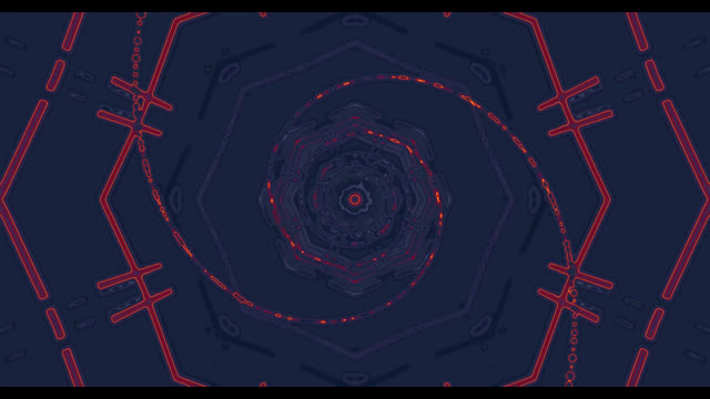 Madilim Asul Pula Geometric Tunnel VJ Loop Abstract Motion Background