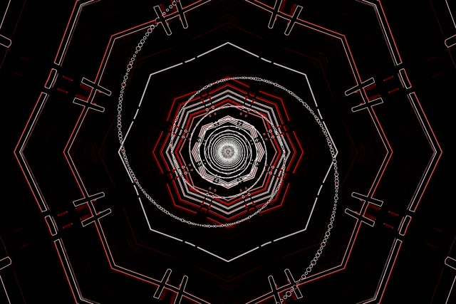 Neon Tunnel Pulang Octagon Vortex VJ Loop 60fps 3:2 Surface Screensaver