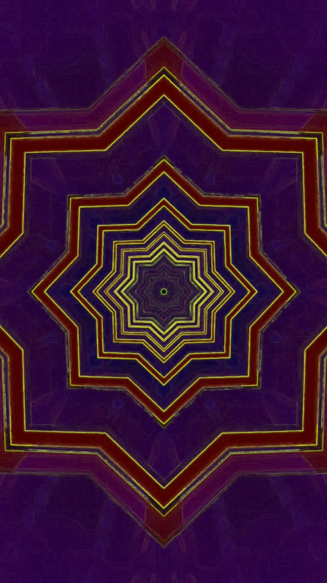 Neon Tunnel 8-Tuldok na Bituin Vortex Lila Pula 9:16 Reels 60fps Screensaver VJLoops