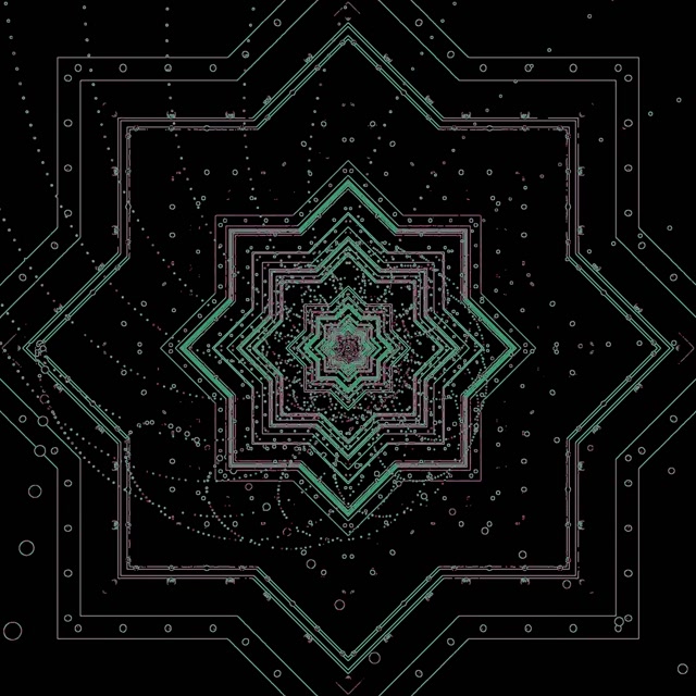 Neon Tunnel Fractal Bituin Screensaver 1:1 Parisukat 60fps VJ Loop