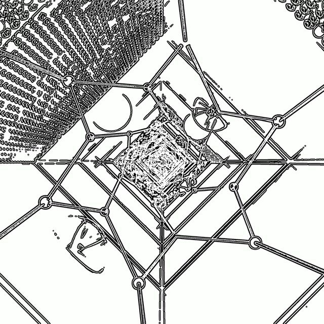 Neon Tunnel Itim at Puting Grid Screensaver 1:1 Square 60fps Vj Loop