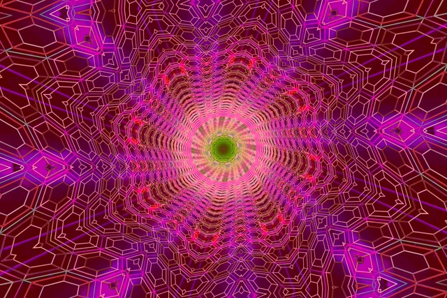 Neon Tunnel Kaleidoscope VJLoops 3:2 Surface 60fps Screensaver