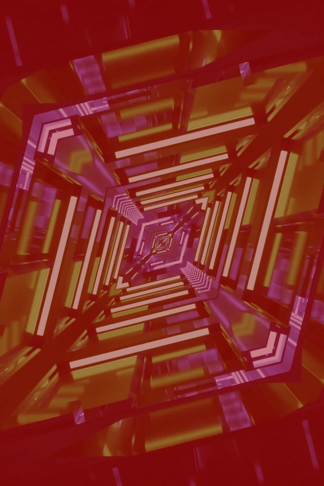 Neon Tunnel Umiikot na Square Vortex VJ Loop 2:3 Photo Portrait 60fps Screensaver