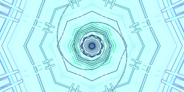 Cyan Neon Tunnel Screensaver 2:1 Univisium 60fps VJ Loop PC Laptop