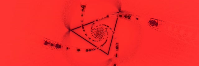 Pulang Spiral Triangle Neon Tunnel VJ Loop 3:1 Triple Wide 60fps Screensaver