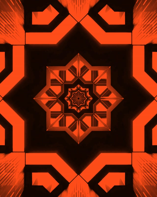 Neon Tunnel Kahel Geometric Bituin VJ Loop 4:5 Instagram 60fps Screensaver