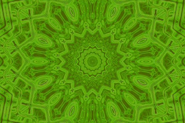 Neon Tunnel Green Mandala Star VJLoops 3:2 Surface 60fps Screensaver
