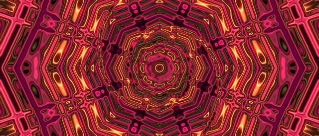 Neon Tunnel Fractal Kaleidoscope VJ Loop 21:9 Ultrawide 60fps Screensaver