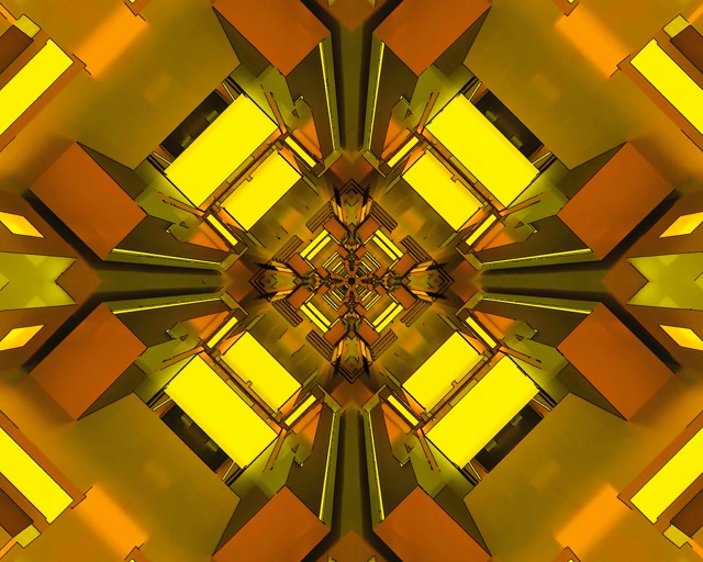 Ginto Neon Tunnel Screensaver 5:4 Industrial 60fps Vj Loop Dilaw na Fractal