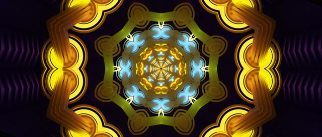 Gintong kaleidoscope neon tunnel screensaver windows 11 VJ loop 21:9 ultrawide 60fps