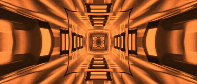 Neon Tunnel Orange Salamin na Parisukat Vortex VJ Loop 21:9 Ultrawide 60fps Screensaver