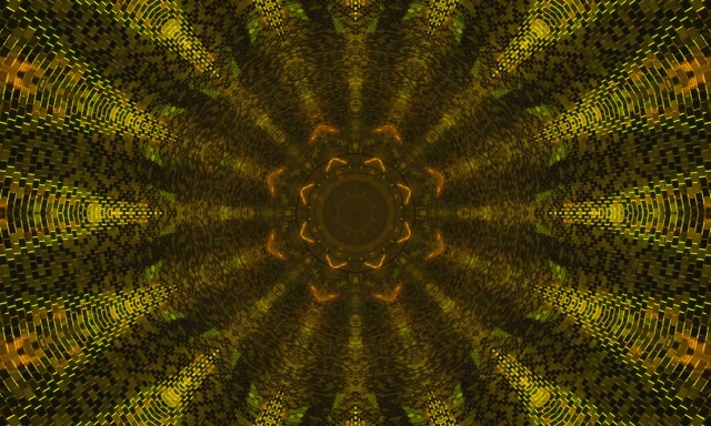 Gintong Fractal Kaleidoscope Neon Tunnel VJLoops 5:3 Wide 60fps Screensaver