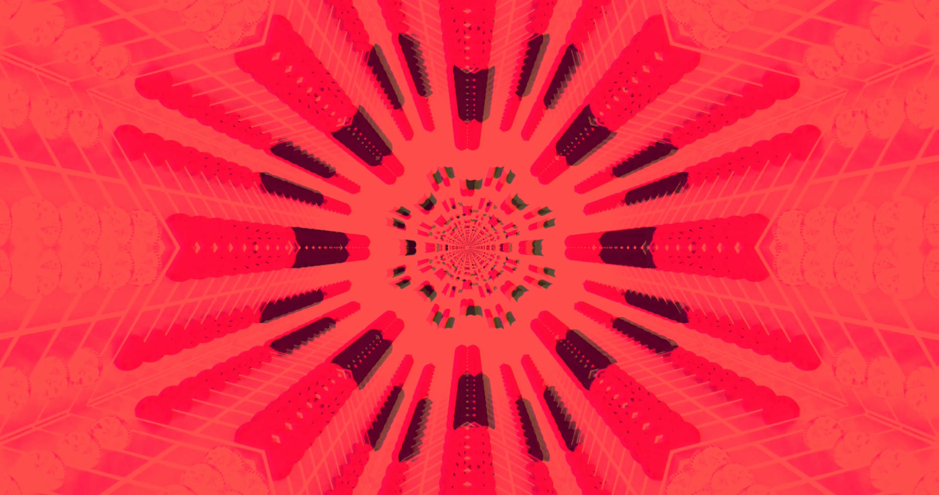 Crimson Neon Tunnel Vortex Ekran Koruyucu 4K UHD 60fps Canlı Duvar Kağıdı