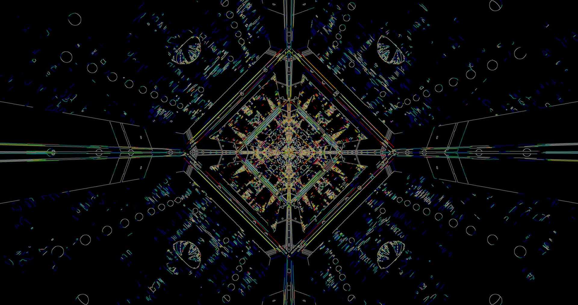 neon tünel kaleidoskop elmas desenler 4K UHD 60fps ekran koruyucu windows 11 VJLoops