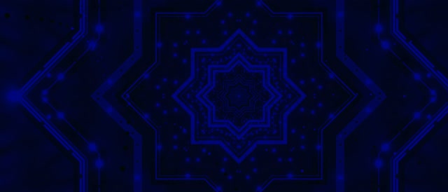 Neon Tünel Mavi Yıldız Mandala Girdap Vj Loop 21:9 Ultrawide 60fps Ekran Koruyucu