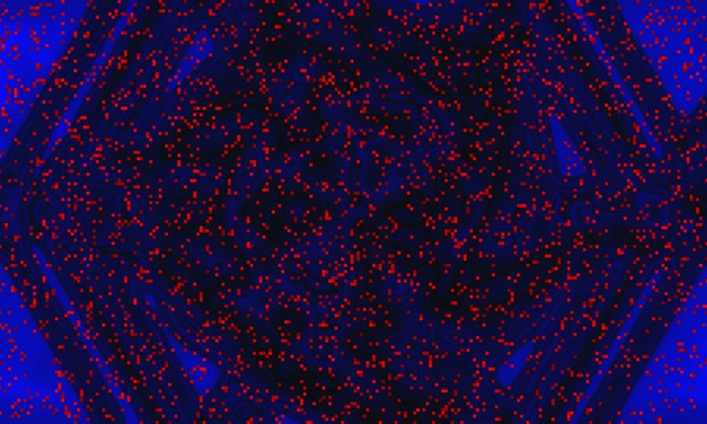 Neon Tunnel Red Pixel Storm 5:3 wide 60fps screensaver Vj loop