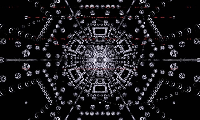 VJ Loop Kristal Altıgen Neon Tünel Kaleidoskop 60fps 5:3 Geniş Ekran Koruyucu