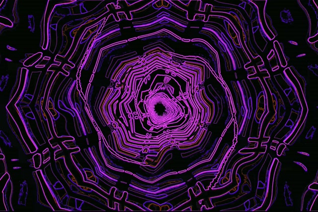Neon Tunnel Purple Blue Screensaver 3:2 Surface 60fps VJ Loop PC
