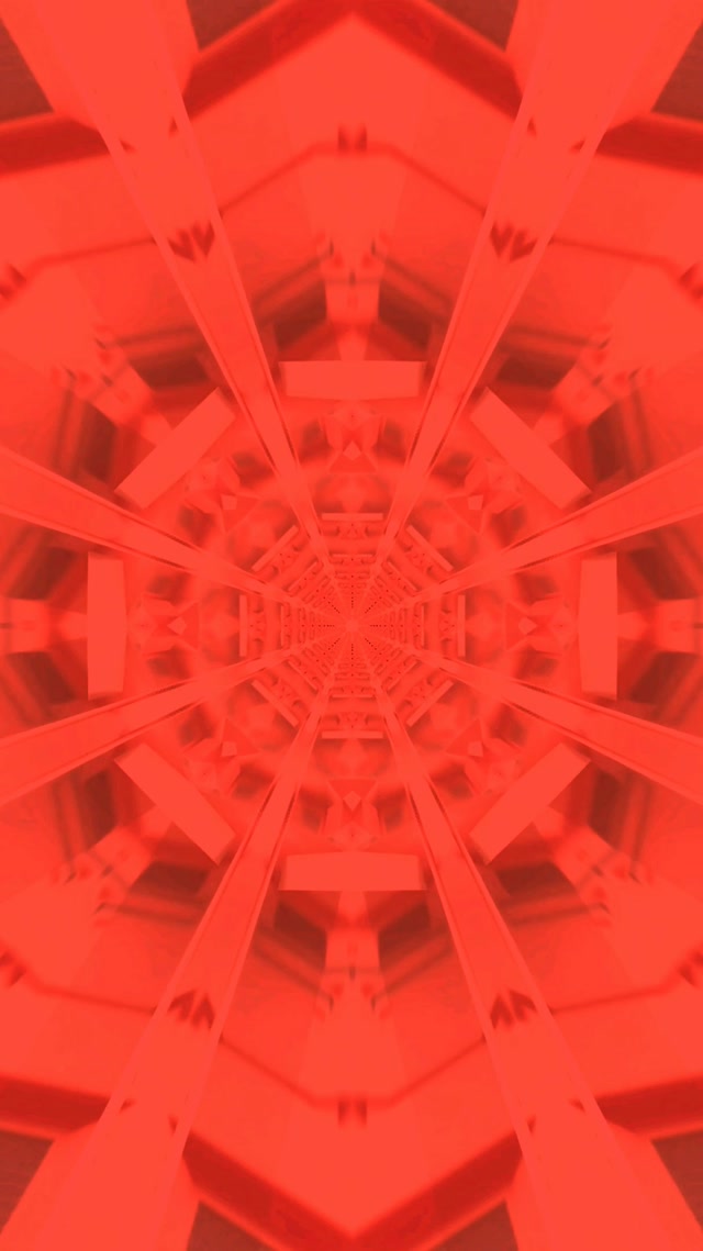 Neon Tunnel Red Kaleidoscope Vj Loop 9:16 Reels 60fps Screensaver