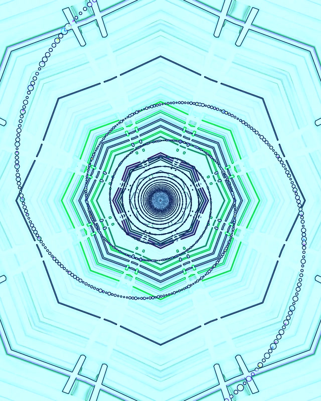 Cyan Neon Tunnel Screensaver 4:5 Instagram 60fps Vj Loop PC Laptop