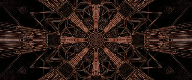 Neon Tunnel Fractal Cross Burst VJ Loop 2.39:1 Cinemascope 60fps Screensaver