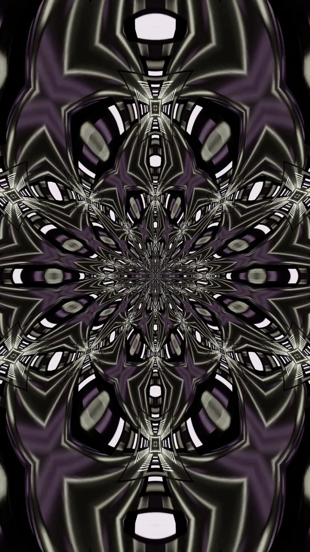 Neon Tünel Koyu Kaleidoskop Mandala 9:16 Reels 60fps Ekran Koruyucu Vj Loop