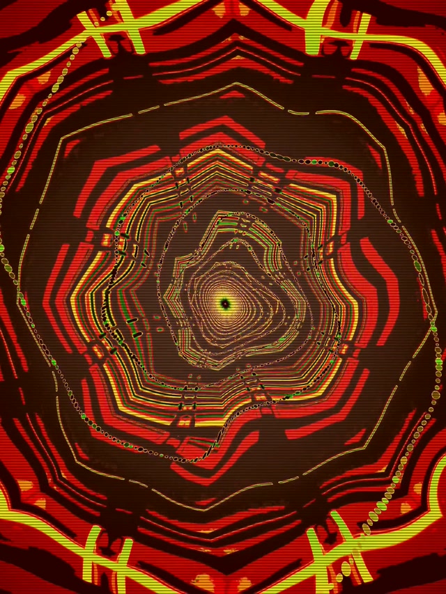 Neon Tunnel Red Green Spiral Vortex VJ Loop 3:4 iPad Portrait 60fps Screensaver